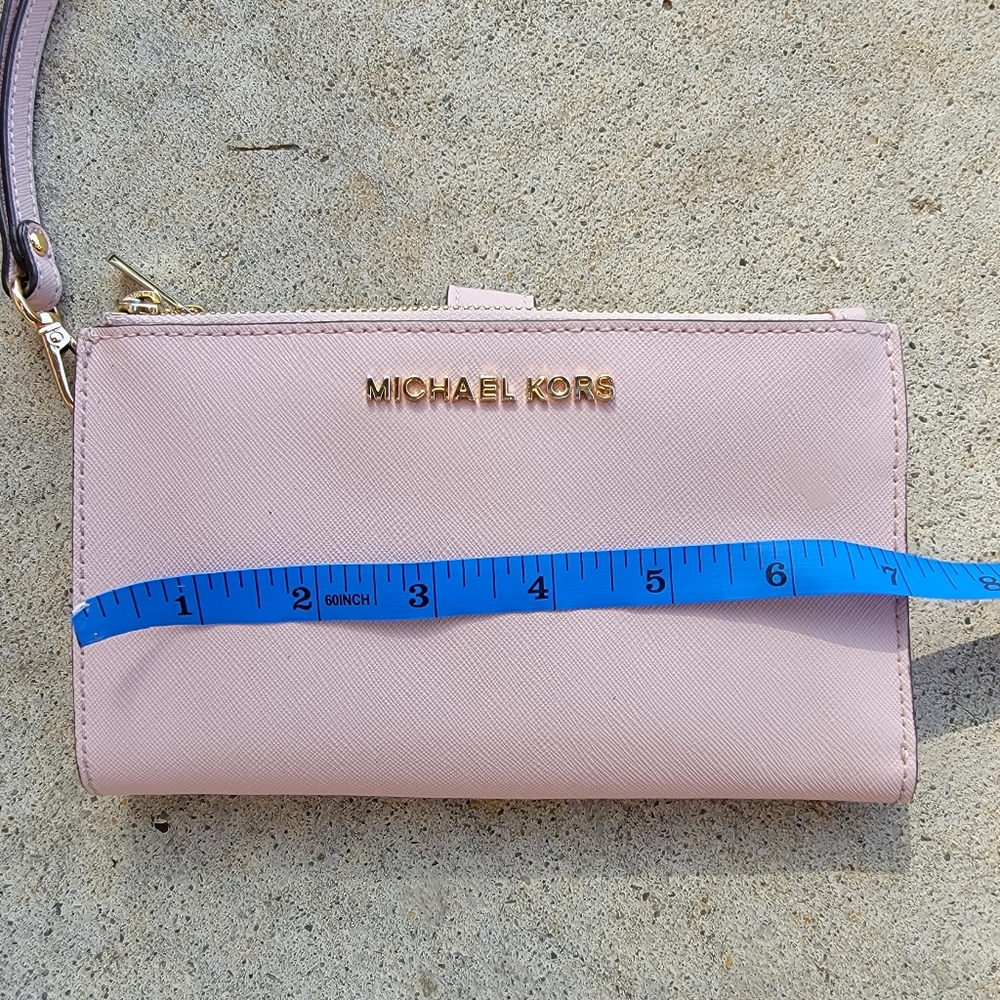 Michael Kors Pink Blush & Gold Wallet Clutch Wristlet - Picture 5 of 7